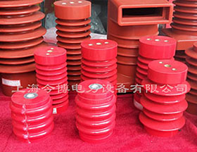 80*80低壓樹脂絕緣子M1 M12 M16不帶（dài）螺（luó）杆電車行車絕緣子紅色波紋